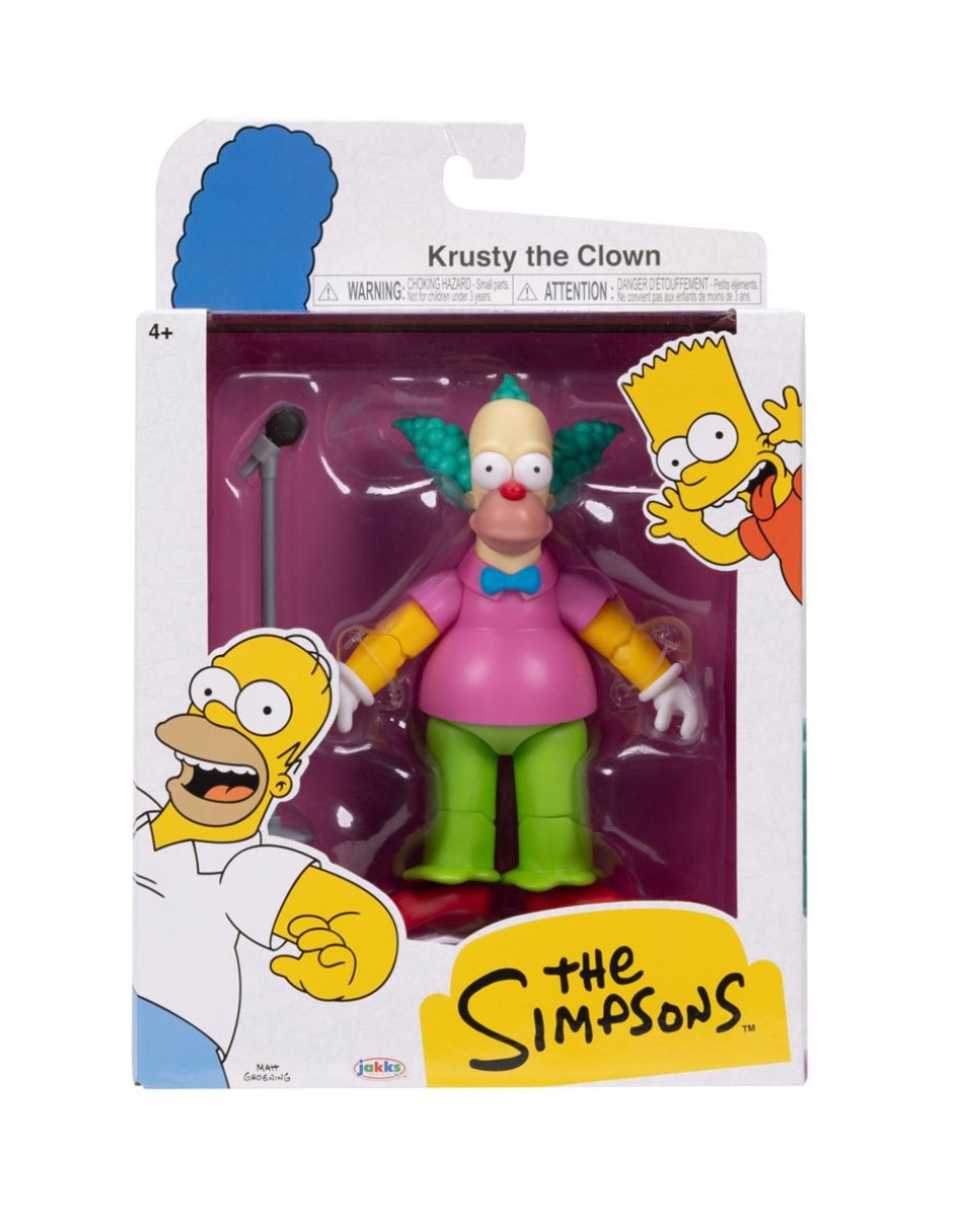 Figura de colección articulada Los Simpson Krusty el payaso estándar Jakks Pacific