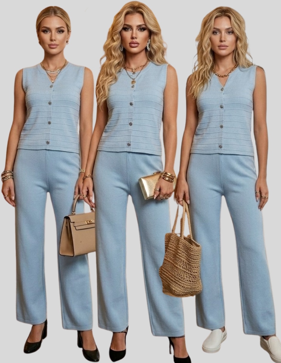 Formal conjunto mujer 2 piezas elegante para mujer 3