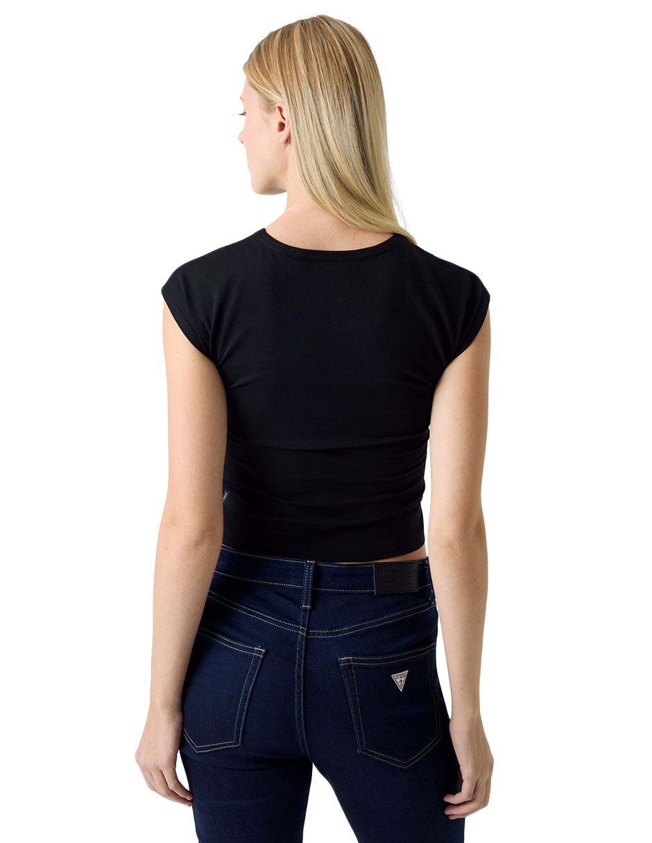 Playera manga corta guess jeans star baby cuello redondo para mujer