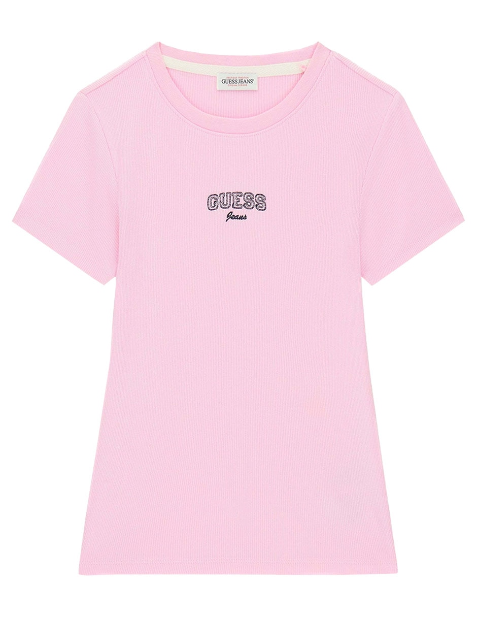 Playera manga corta logo cuello redondo para mujer
