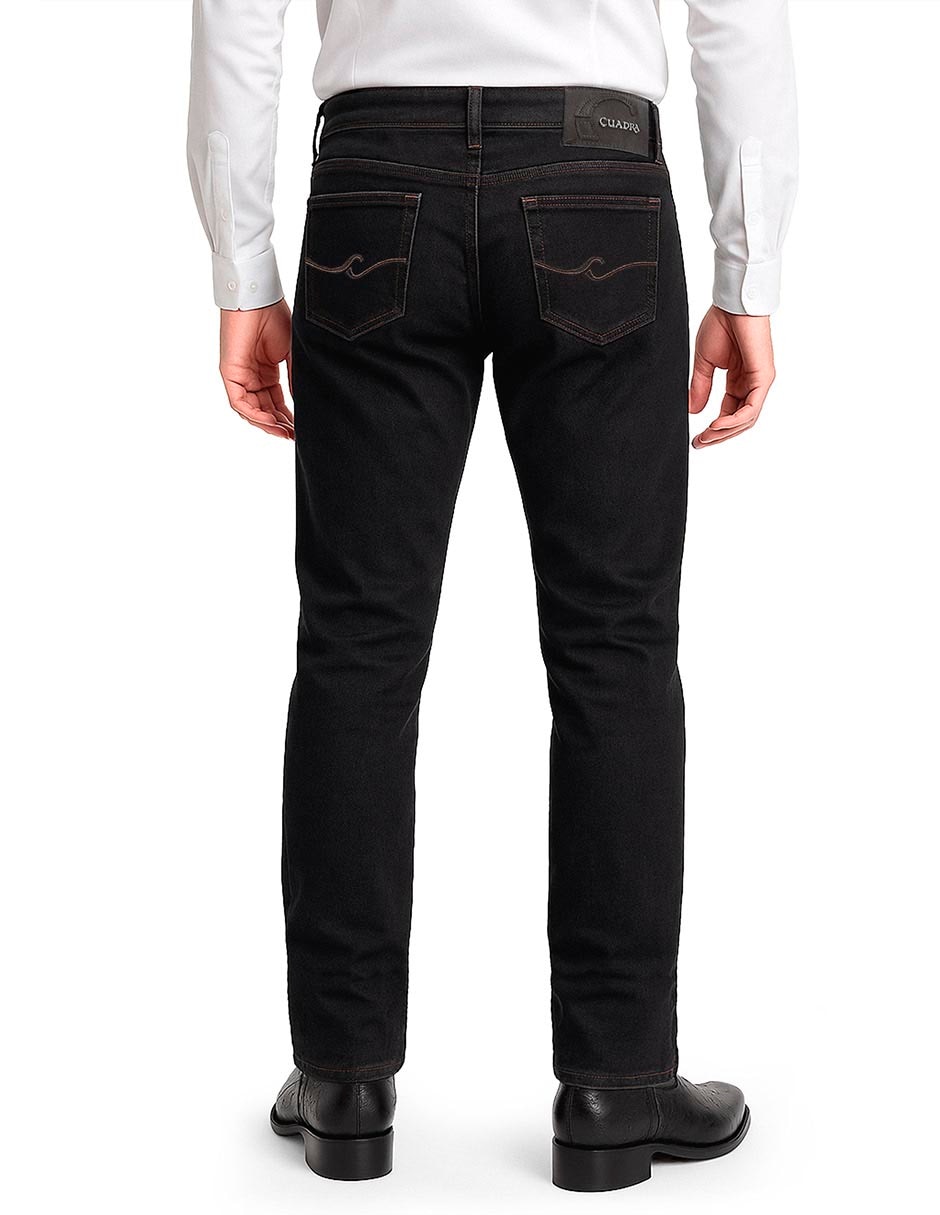 Jeans recto lavado obscuro para hombre 3