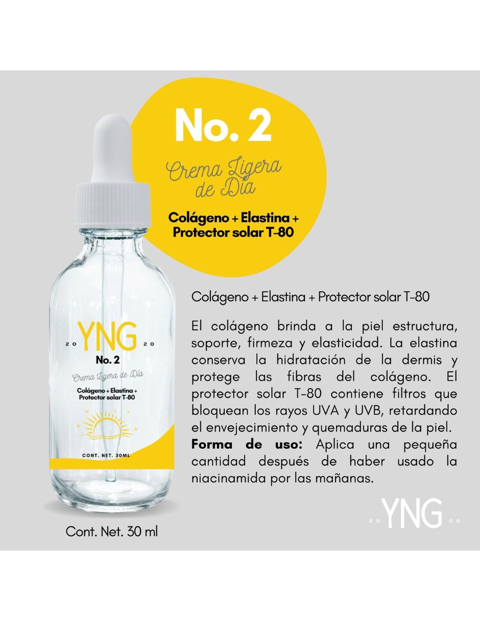 Crema facial recomendada para Hidratar de Día y noche YNG Crema facial para piel Todo tipo piel