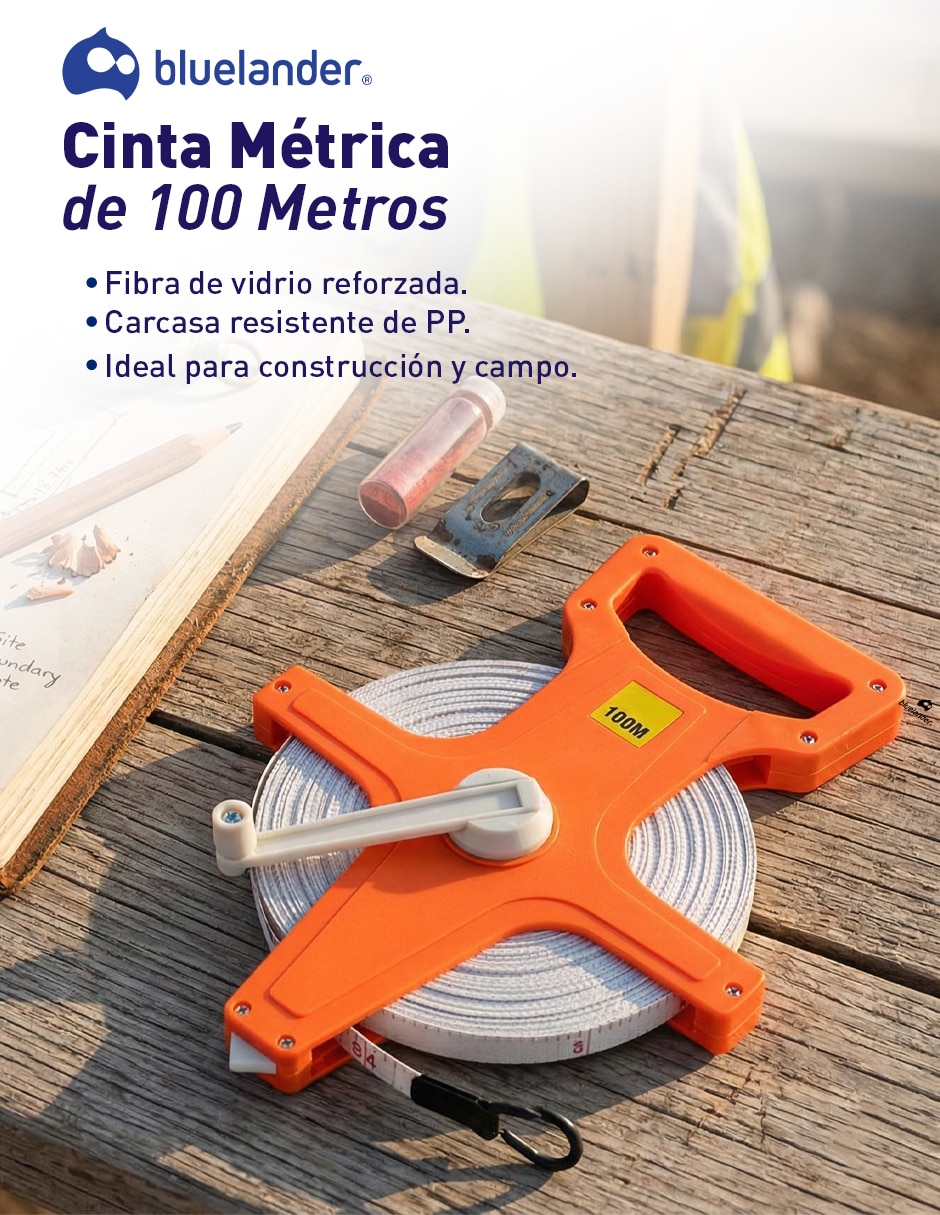 Cinta métrica bluelander de 100 m
