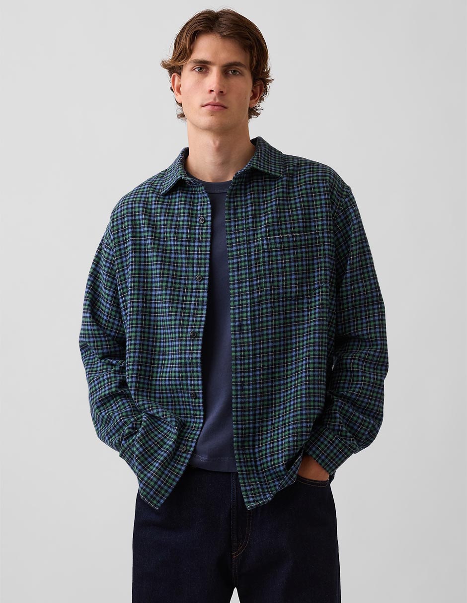 Sobrecamisa casual de algodón manga larga para hombre Sobrecamisa casual de algodón manga larga para hombre