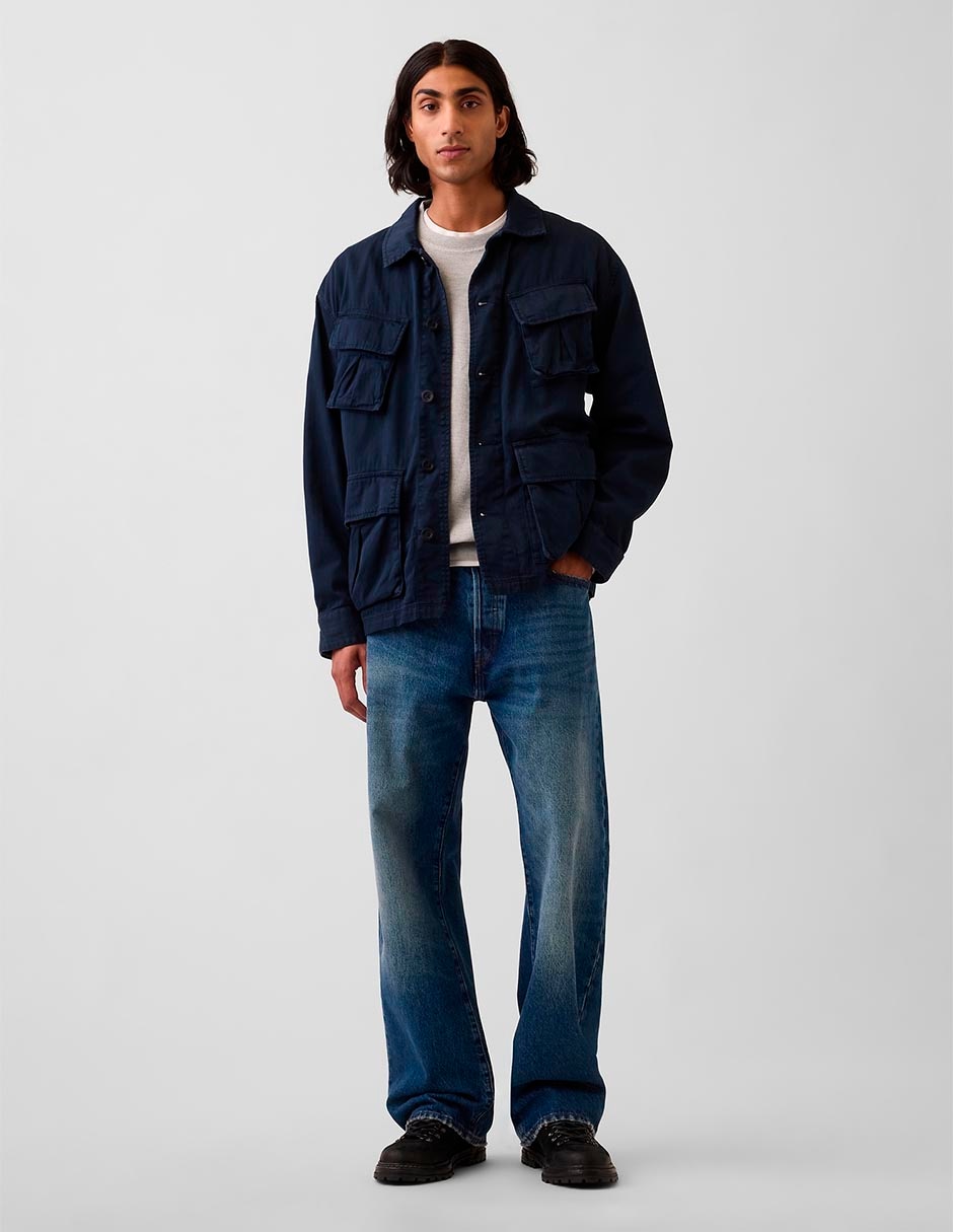 Chamarra casual con bolsillos para hombre 4