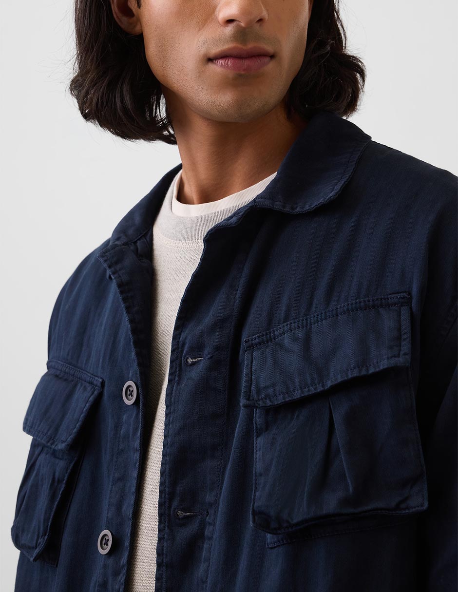 Chamarra casual con bolsillos para hombre 2