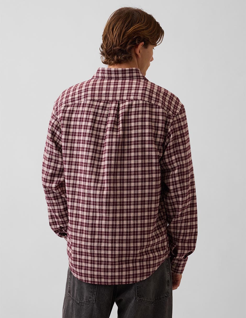 Sobrecamisa casual de algodón manga larga para hombre 3