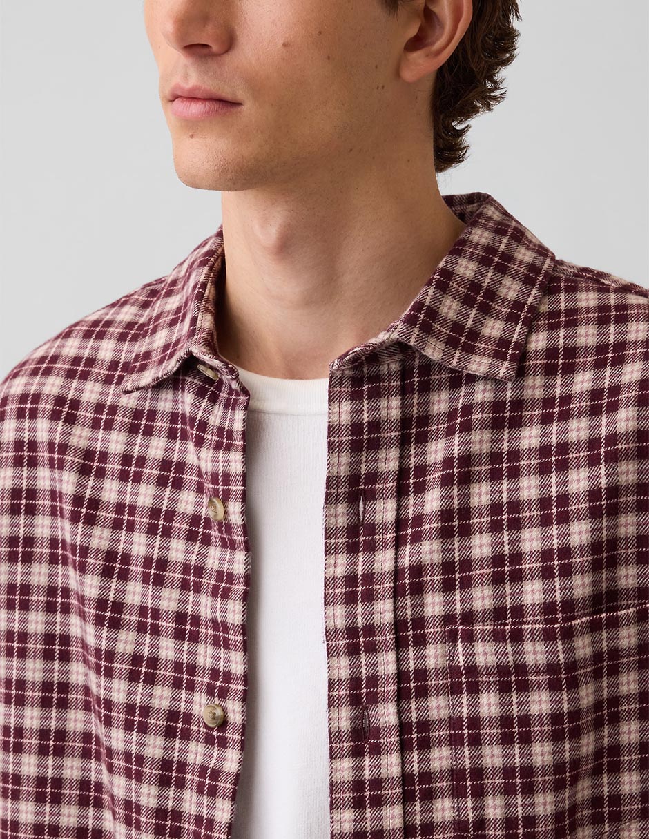 Sobrecamisa casual de algodón manga larga para hombre 4