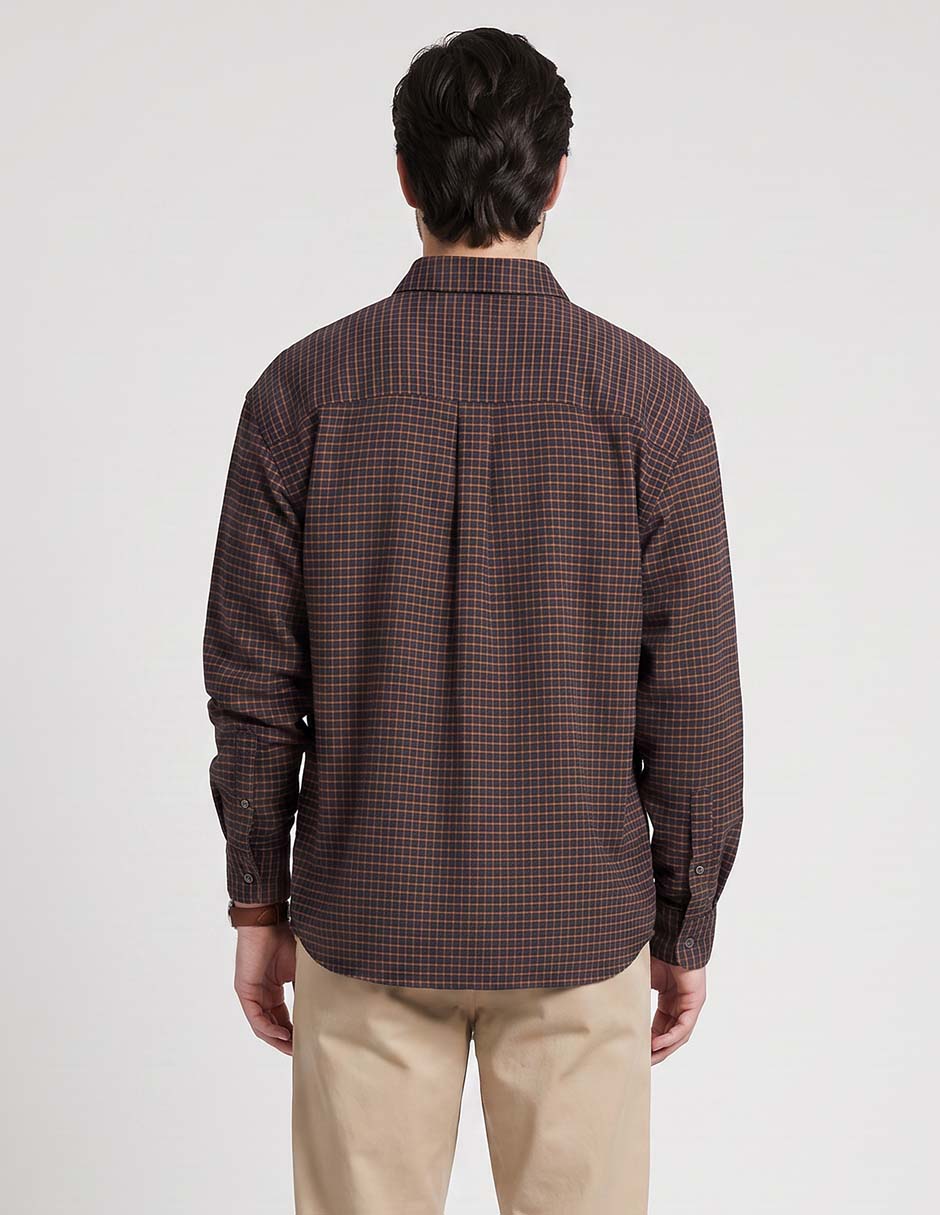 Camisa casual de algodón manga larga para hombre