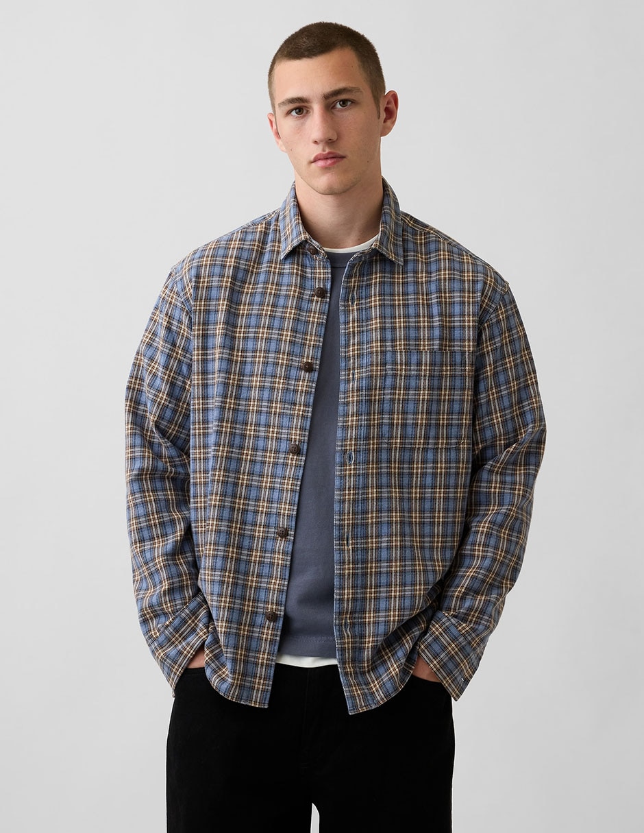 Camisa casual de algodón manga larga para hombre Camisa casual de algodón manga larga para hombre