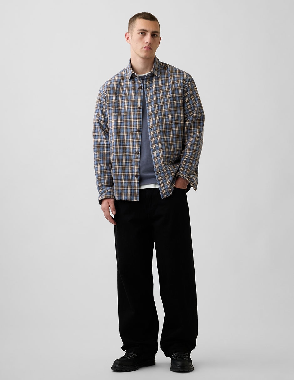 Camisa casual de algodón manga larga para hombre 3