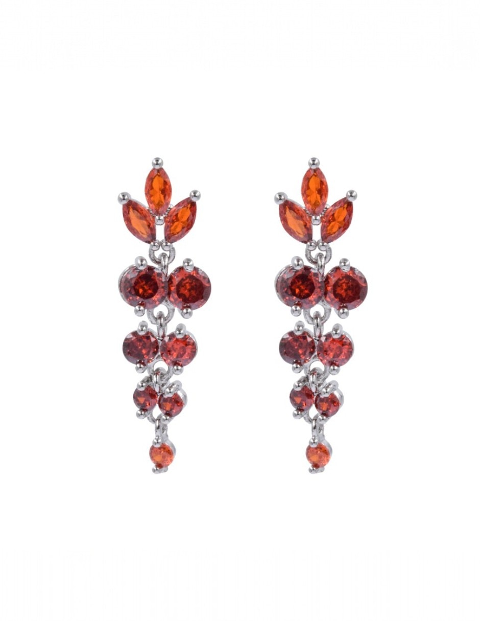 Arete individual de hoja arette accesorios de zirconia con acabado liso brillante zirconia