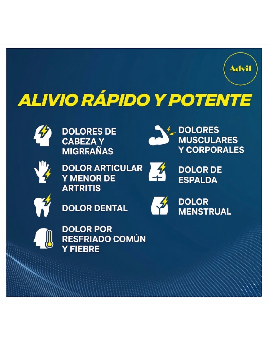 Cápsulas para Desinflamar y aliviar dolor intenso Advil Liqui Gels Ibuprofeno