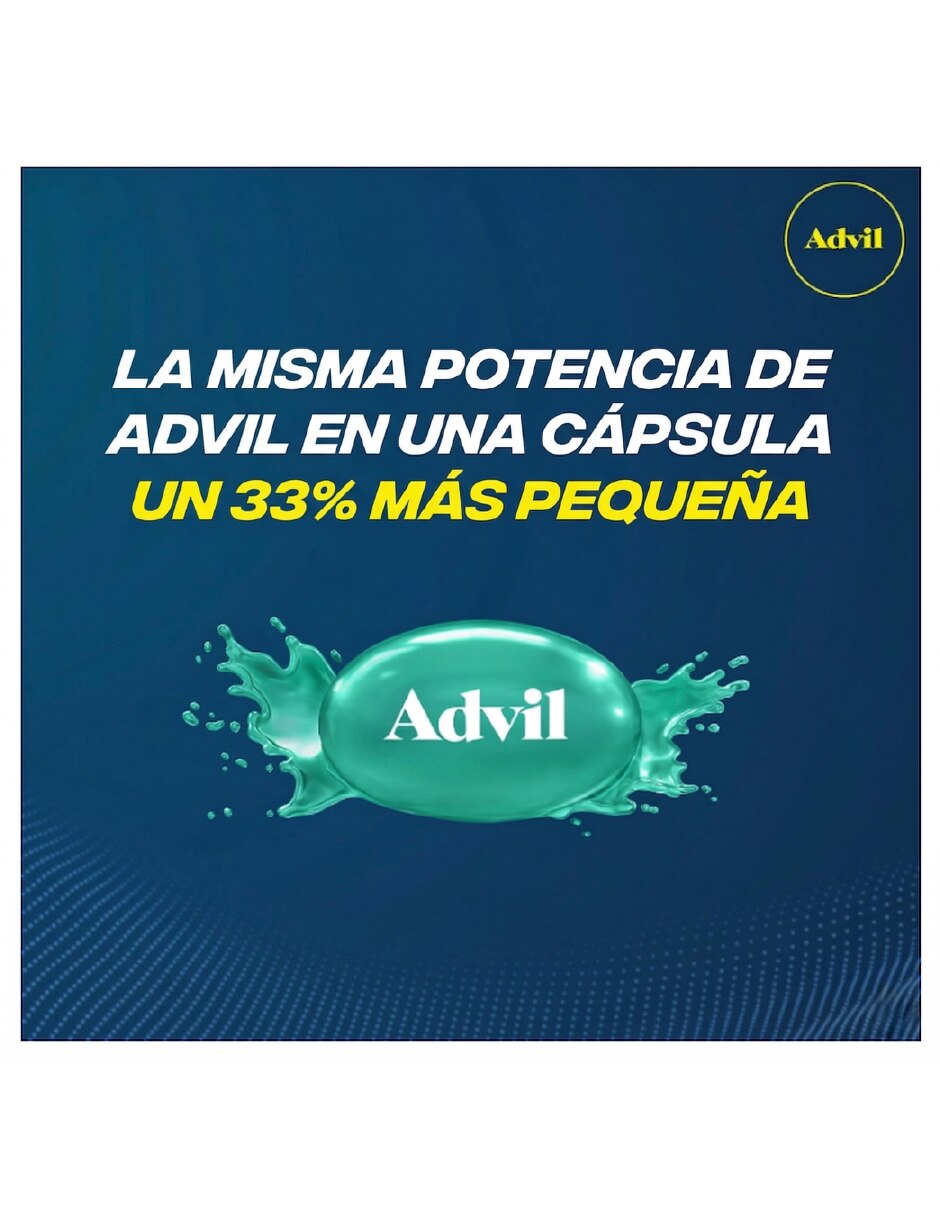 Cápsulas para Desinflamar y aliviar dolor intenso Advil Liqui Gels Ibuprofeno
