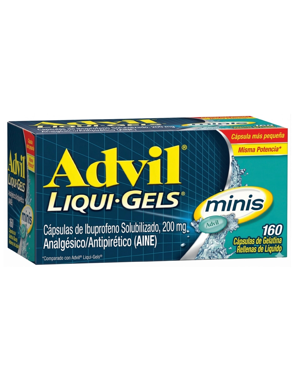 Cápsulas para Desinflamar y aliviar dolor intenso Advil Liqui Gels Ibuprofeno