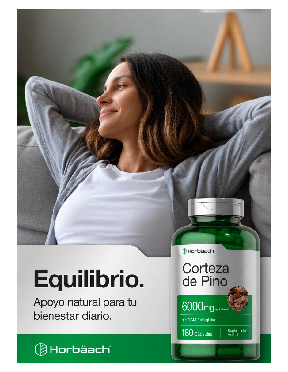Corteza de pino 6000mg antioxidante natural americano Horbaach con extracto de corteza de pino de 180 caps