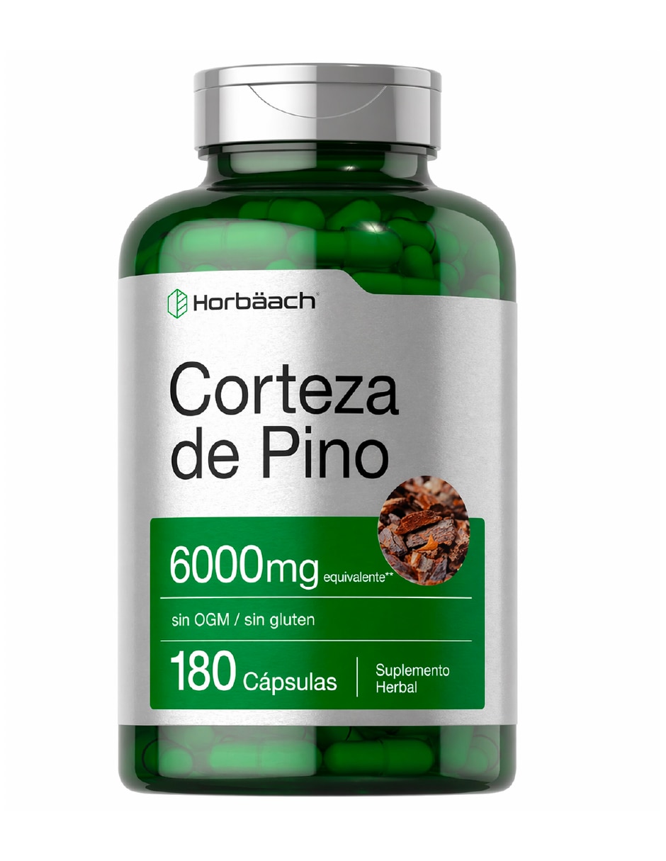 Corteza de pino 6000mg antioxidante natural americano Horbaach con extracto de corteza de pino de 180 caps