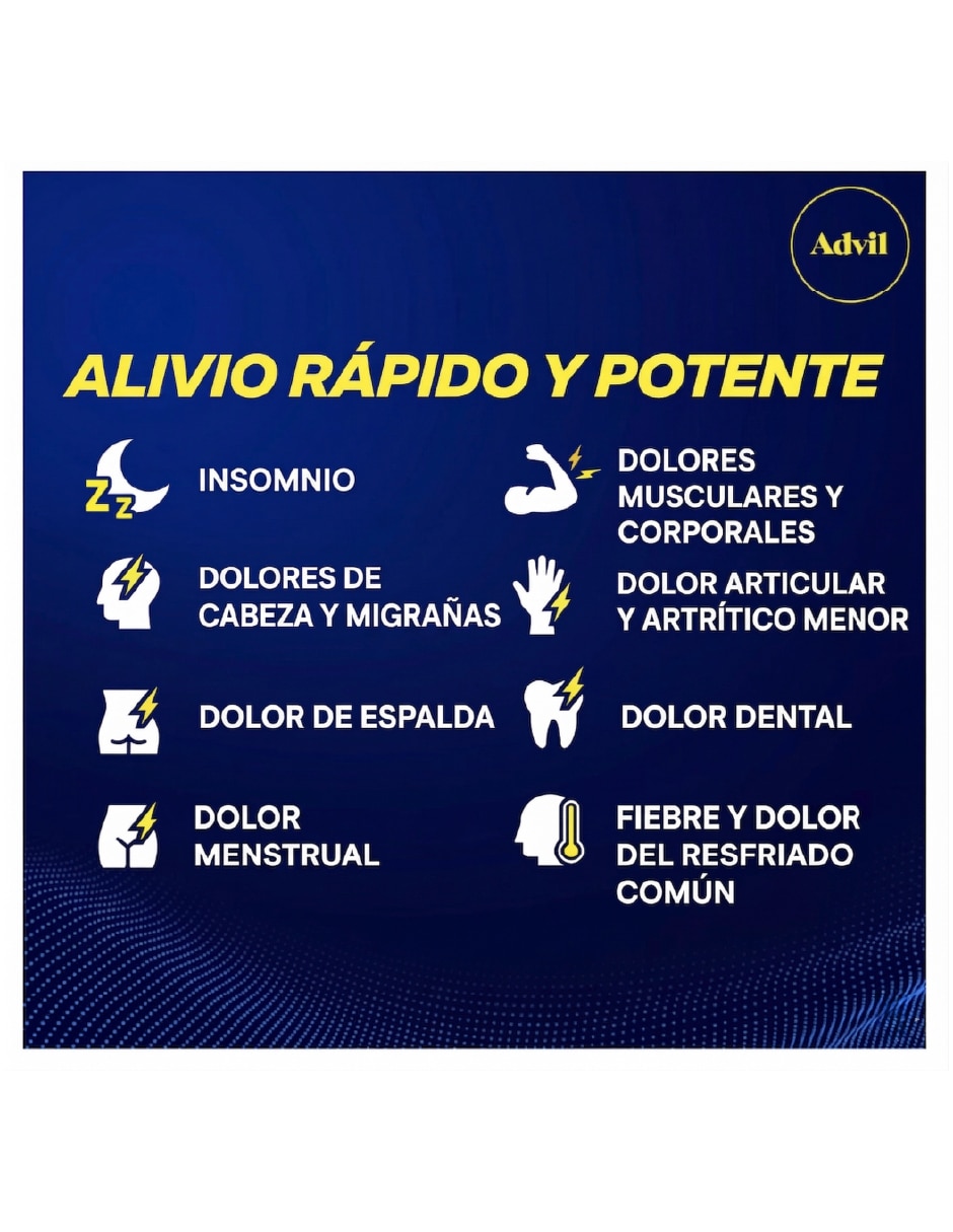 Tabletas para desinflamar y aliviar dolor intenso Advil Advil Pm