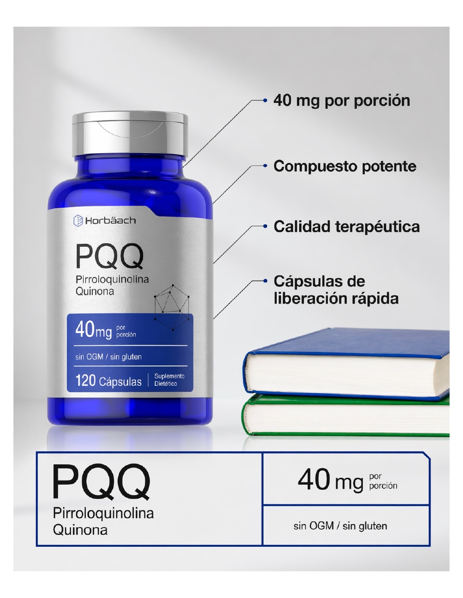 Pqq cerebro y corazón fuertes americano Horbaach de 120 caps