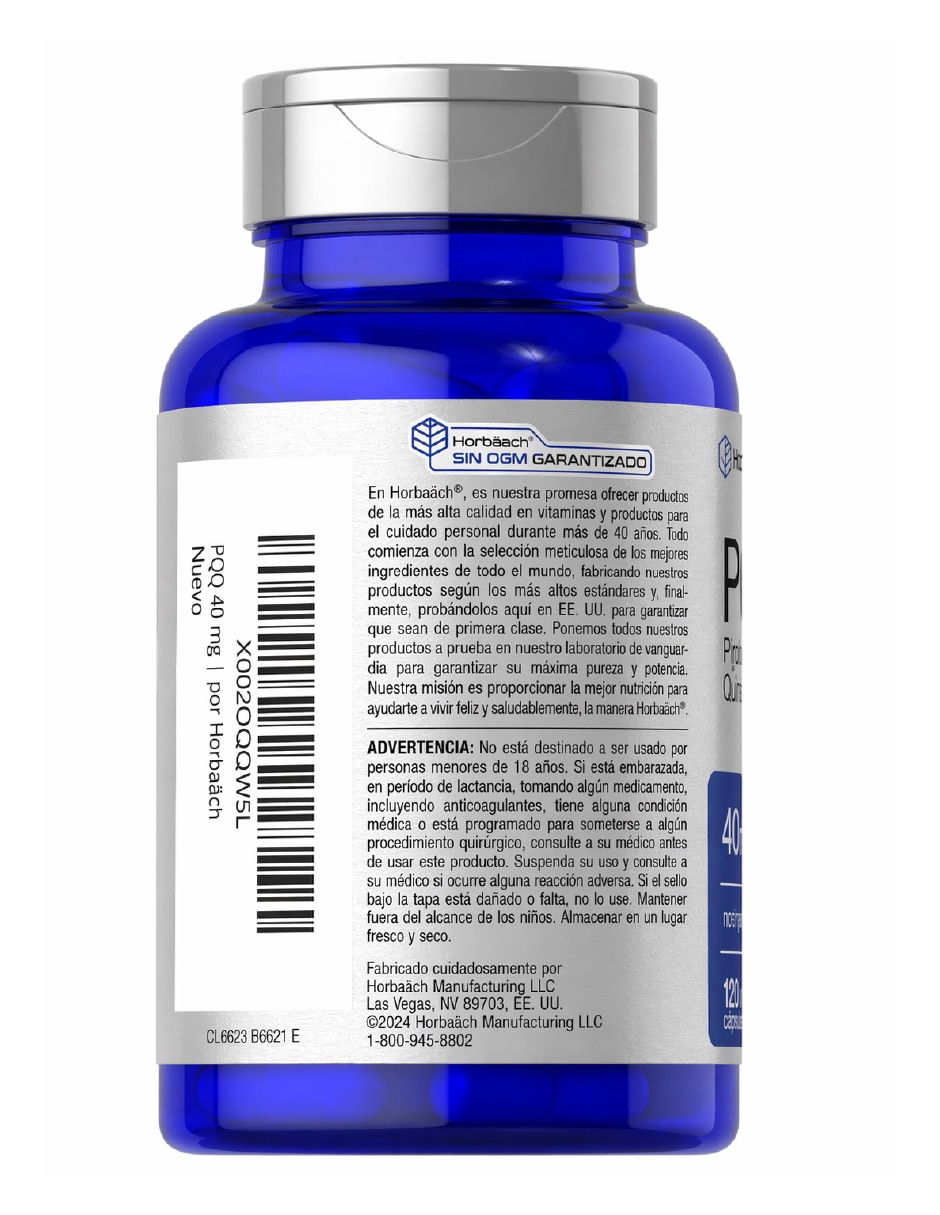 Pqq cerebro y corazón fuertes americano Horbaach de 120 caps