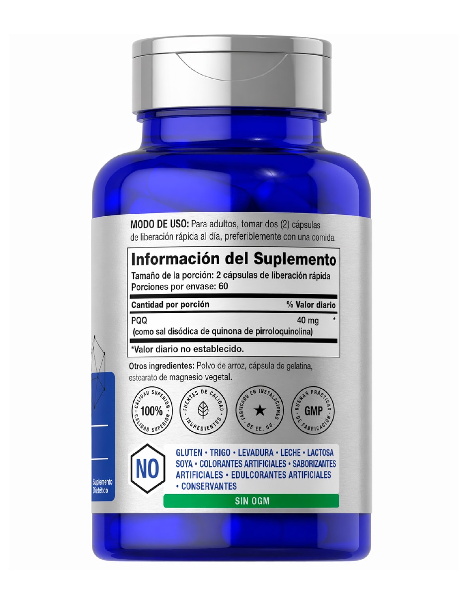 Pqq cerebro y corazón fuertes americano Horbaach de 120 caps