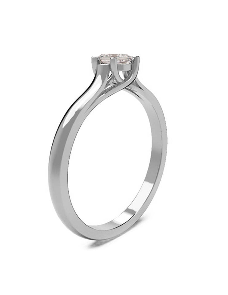 Anillo de compromiso de oro blanco 14 k diamante de laboratorio 2