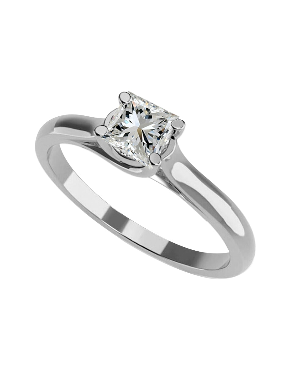 Anillo de compromiso de oro blanco 14 k diamante de laboratorio 3