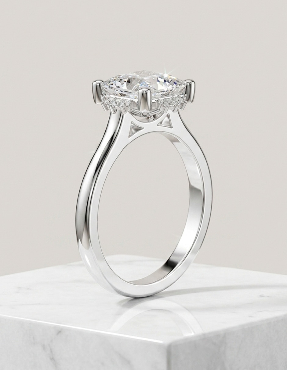 Anillo de compromiso de Oro blanco 14 k Amore Mio