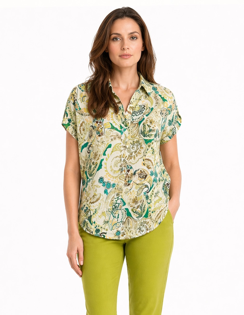 Blusa manga corta para mujer