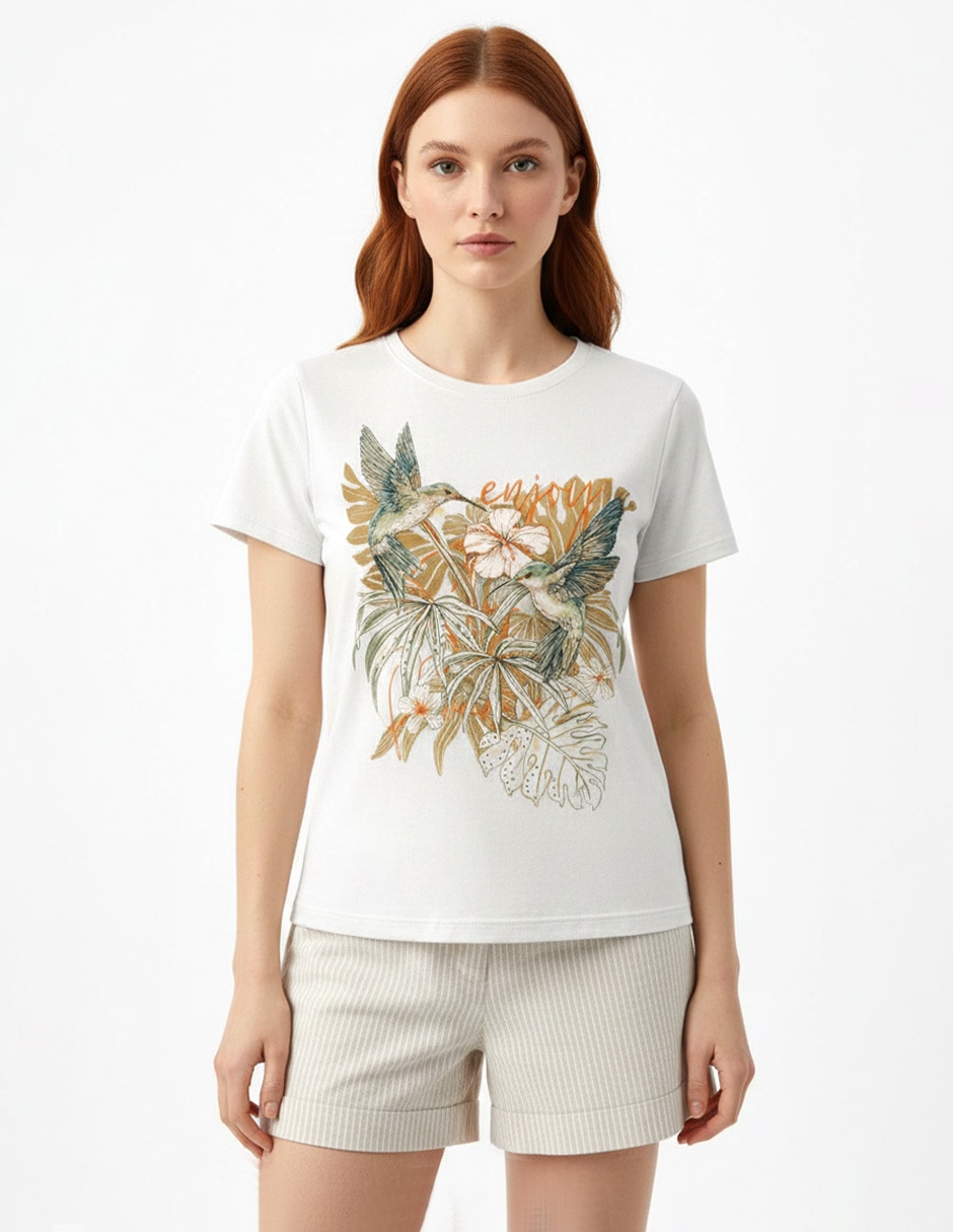 Blusa manga corta para mujer