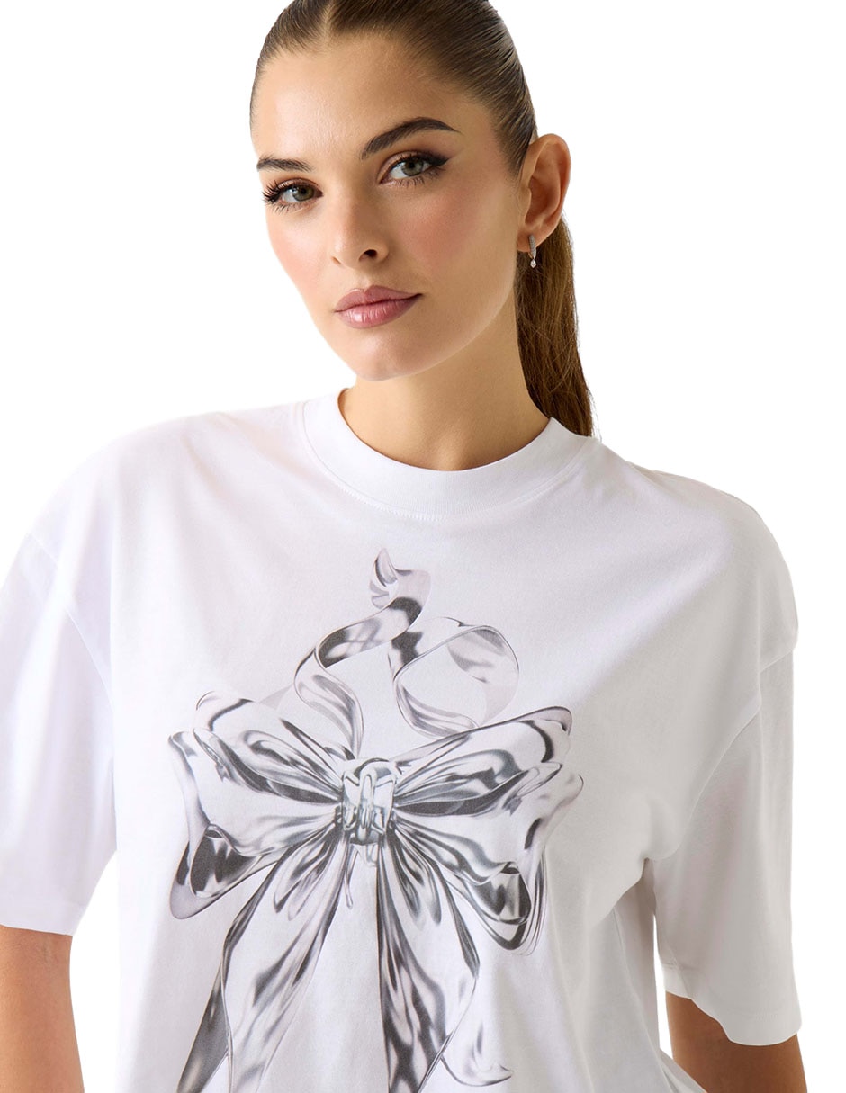 Playera manga corta Guess Layla cuello redondo para mujer