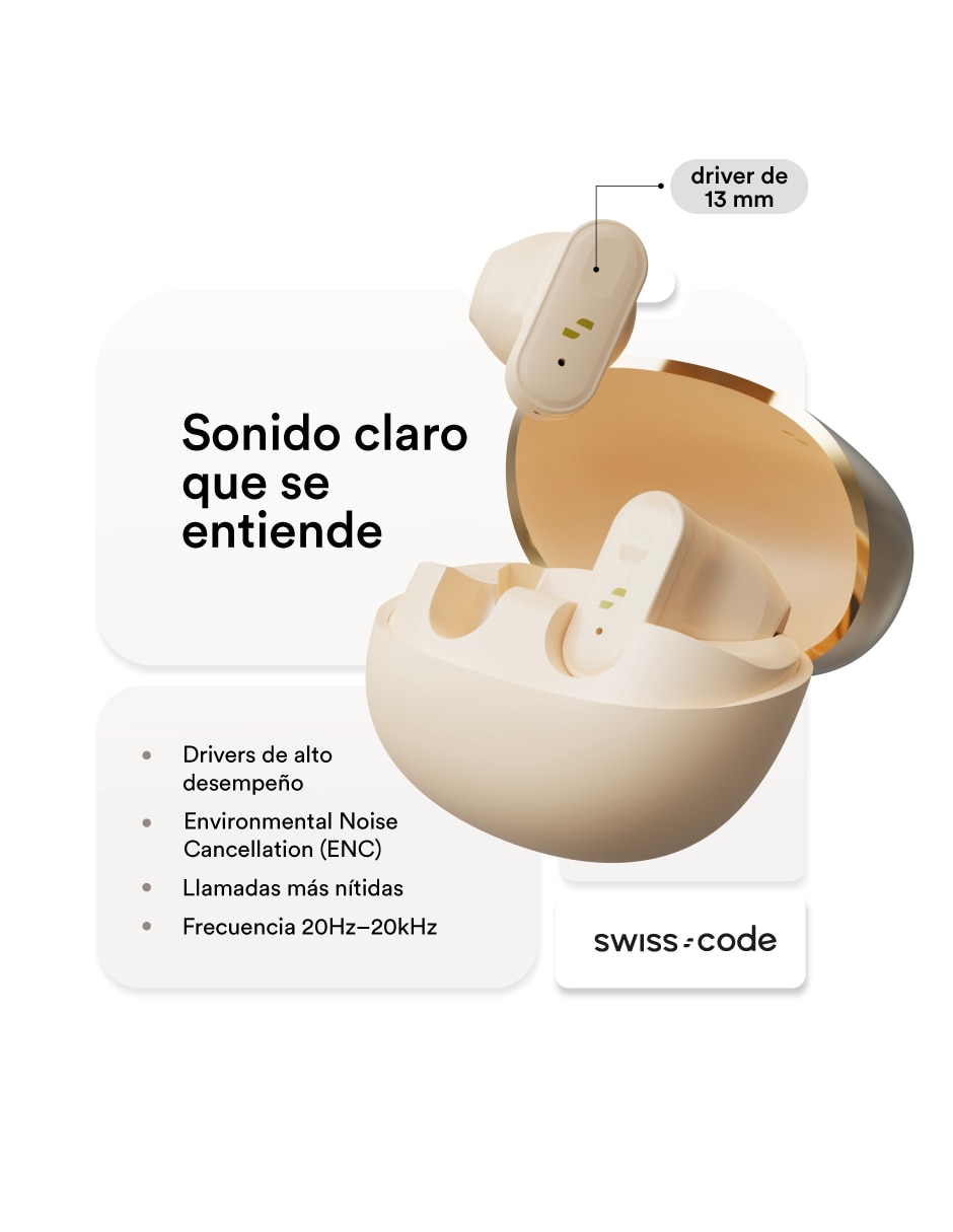Audífonos In-Ear Swiss Code Orb AI Inalámbricos