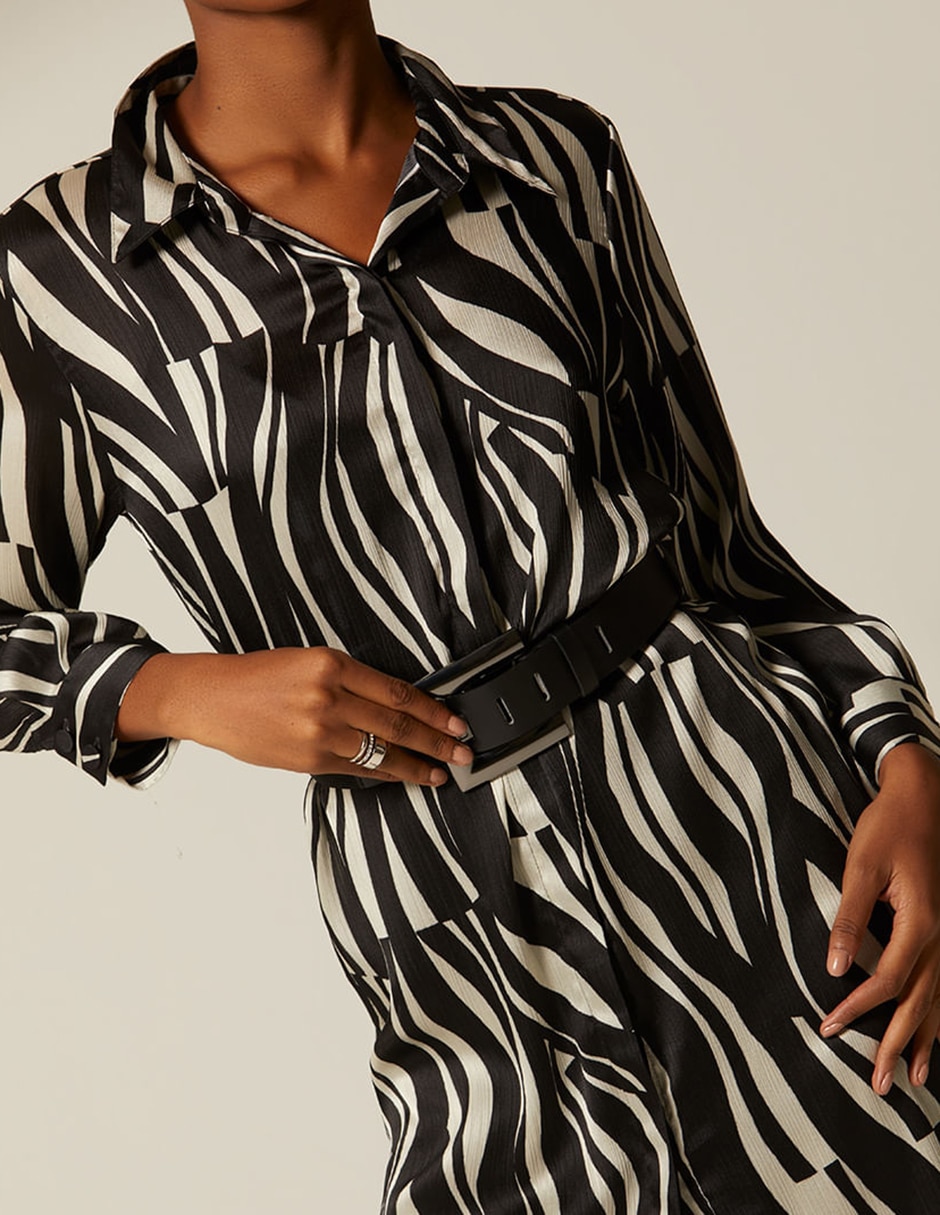 Vestido corto casual Studio F Animal In Black para mujer