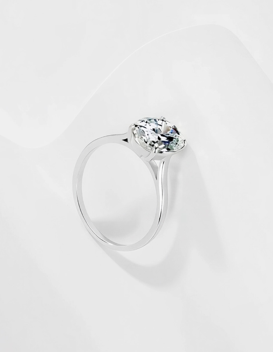 Anillo de compromiso de plata p 925 esencia silver zirconia cúbica 4