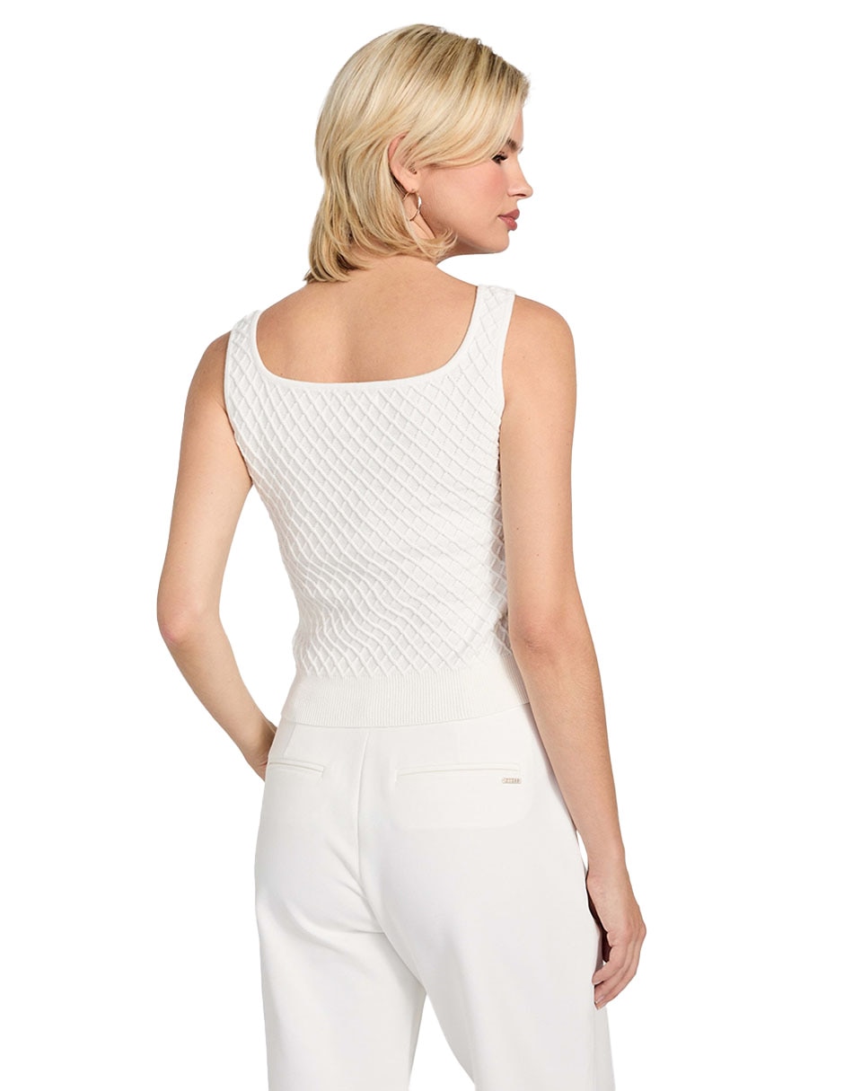 Top Guess cuello redondo tirante ancho