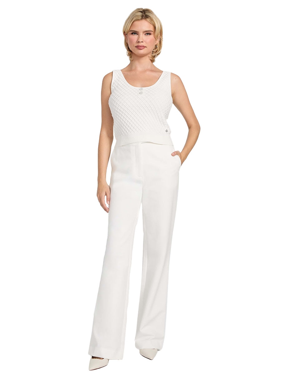 Top Guess cuello redondo tirante ancho