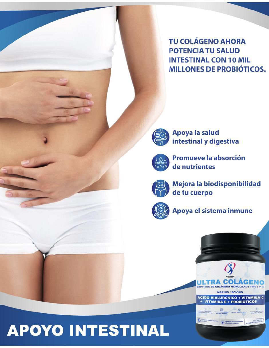 Colágeno hidrolizado ultra colágeno renovagren con colágeno hidrolizado tipo i II y III ácido hialurónico probióticos vitamina c y e de 500 g