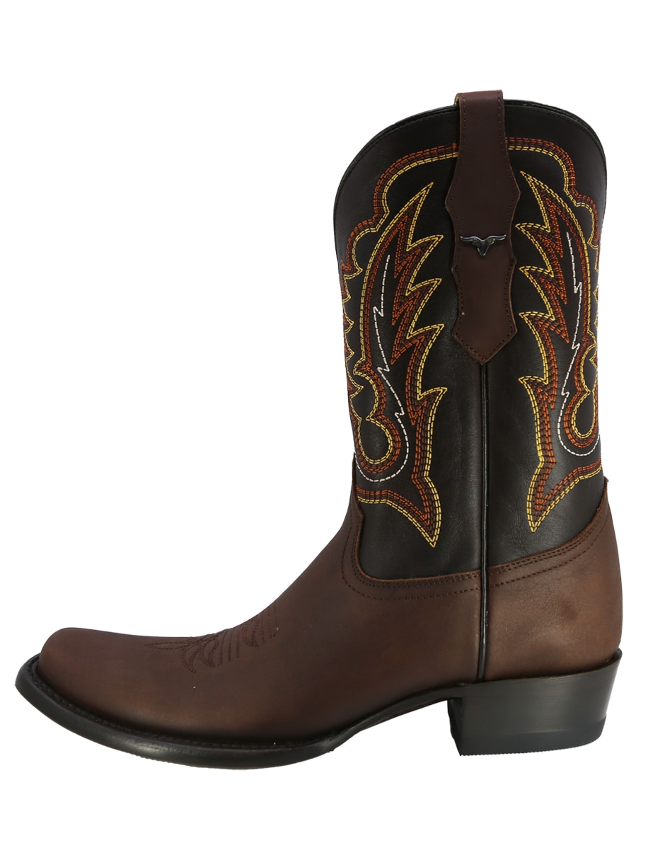 Bota vaquera de piel para hombre