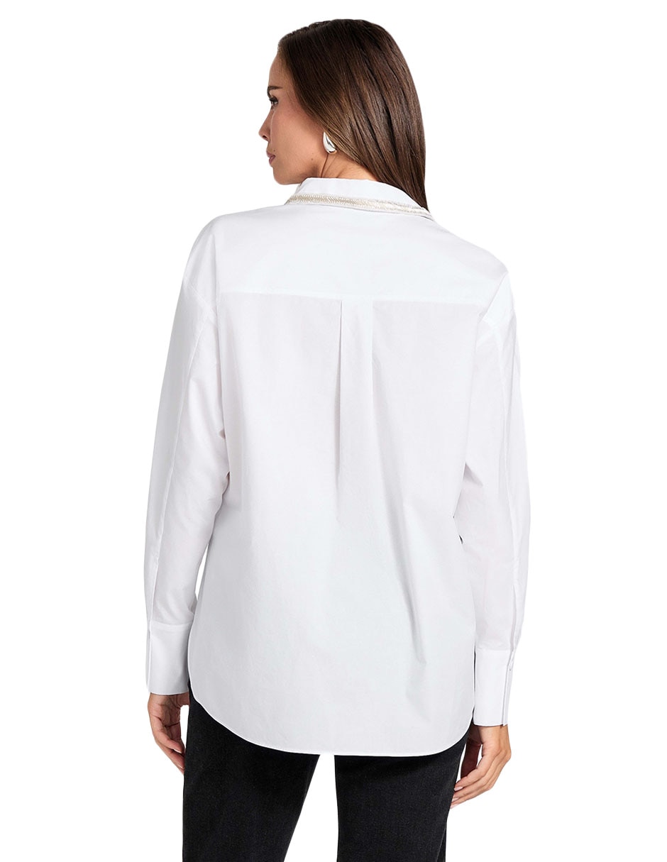 Camisa de algodón manga larga para mujer 2