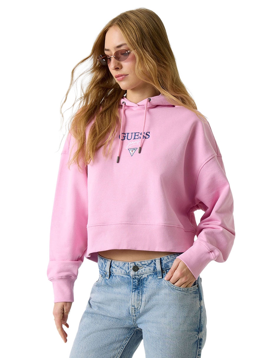 Sudadera con capucha y bolsa guess baker para mujer