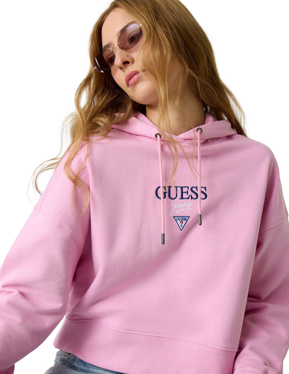 Sudadera con capucha y bolsa guess baker para mujer