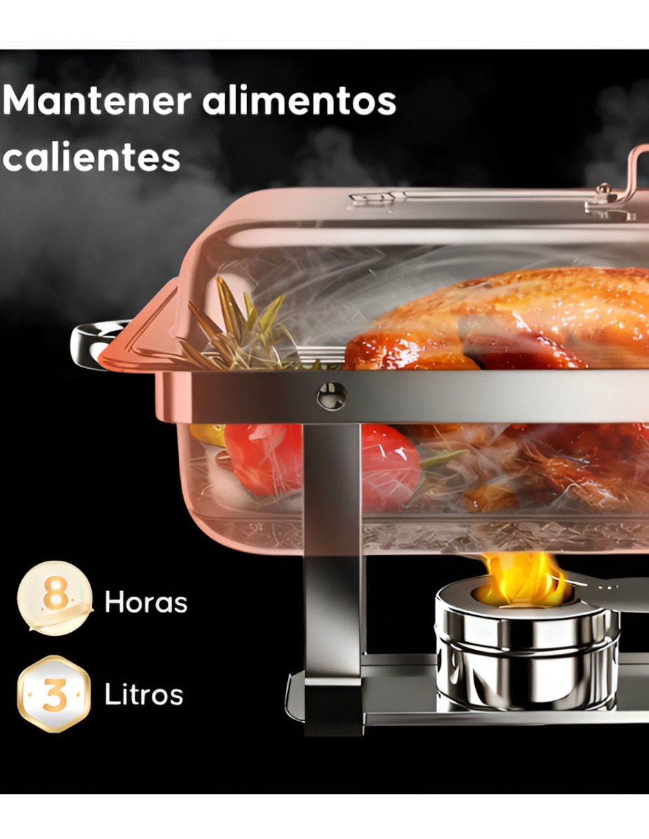 Chafer bufetera de acero inoxidable Xtellar 3 compartimentos