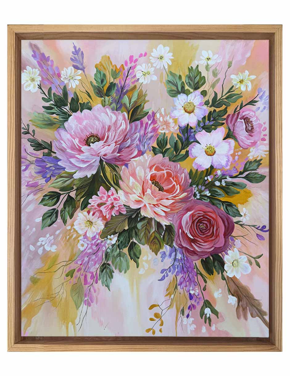Cuadro Bouquet de Luz técnica mixta de flores