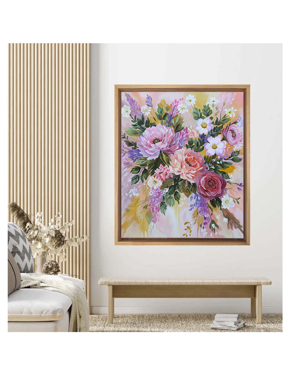 Cuadro Bouquet de Luz técnica mixta de flores