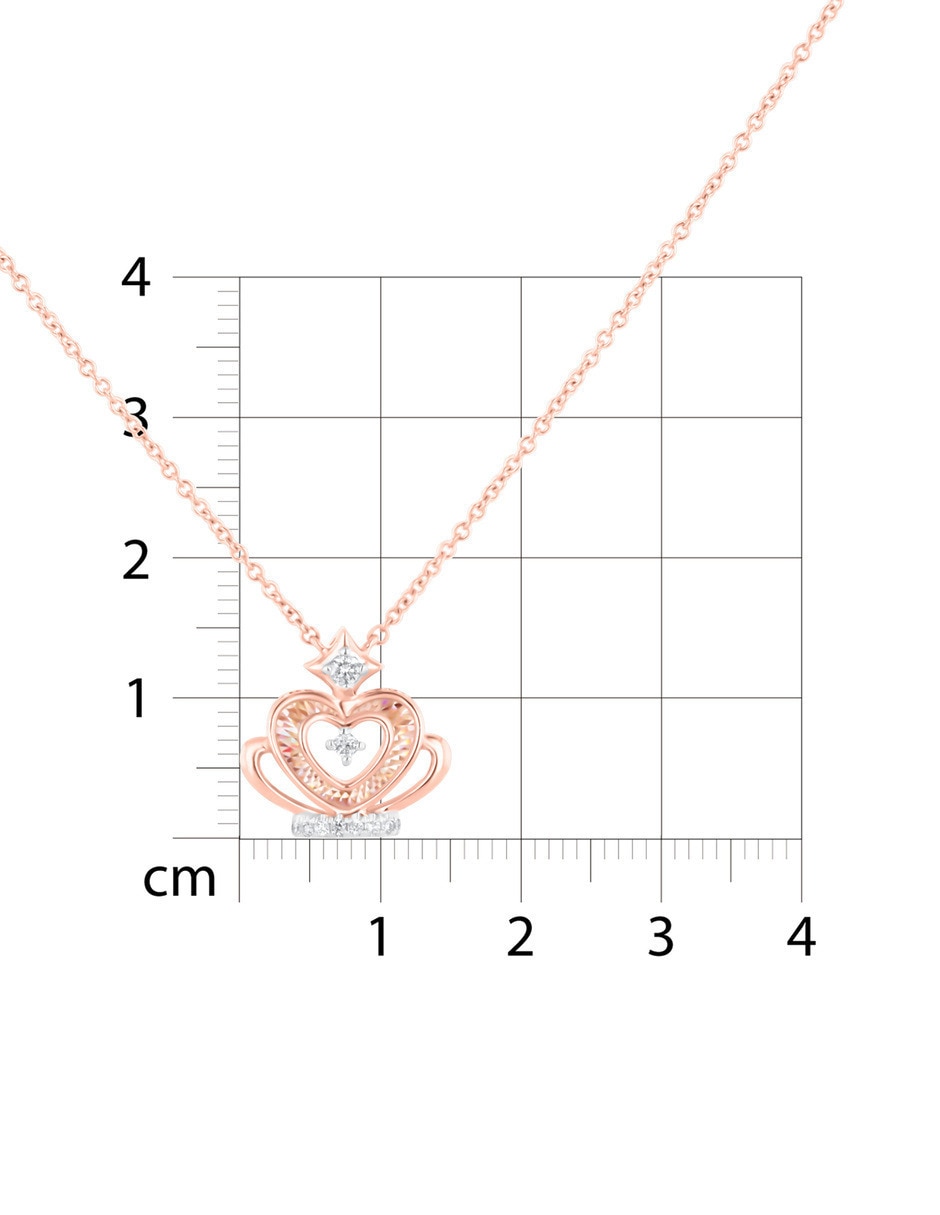 Gargantilla de corazón de oro rosa 14 k 6