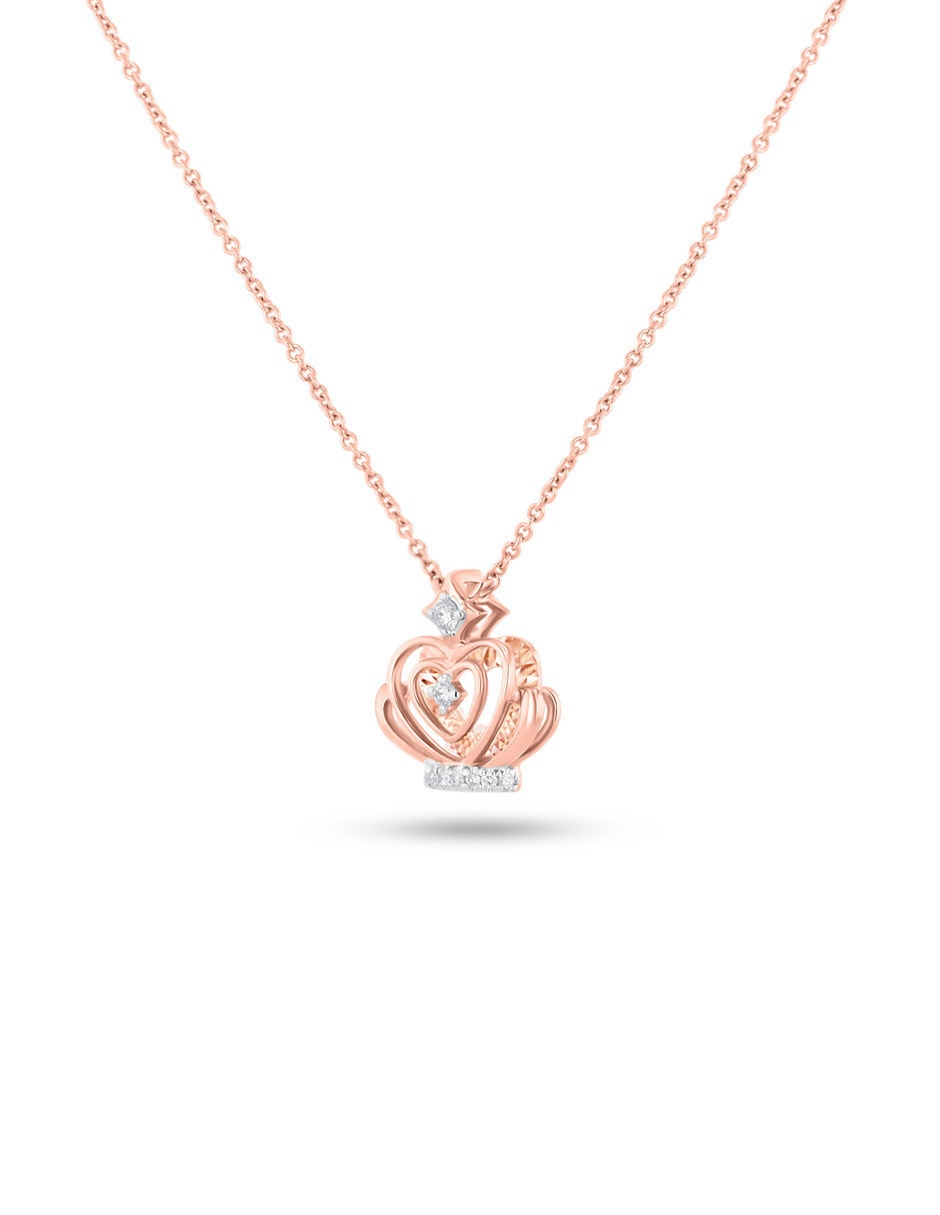 Gargantilla de corazón de oro rosa 14 k 2