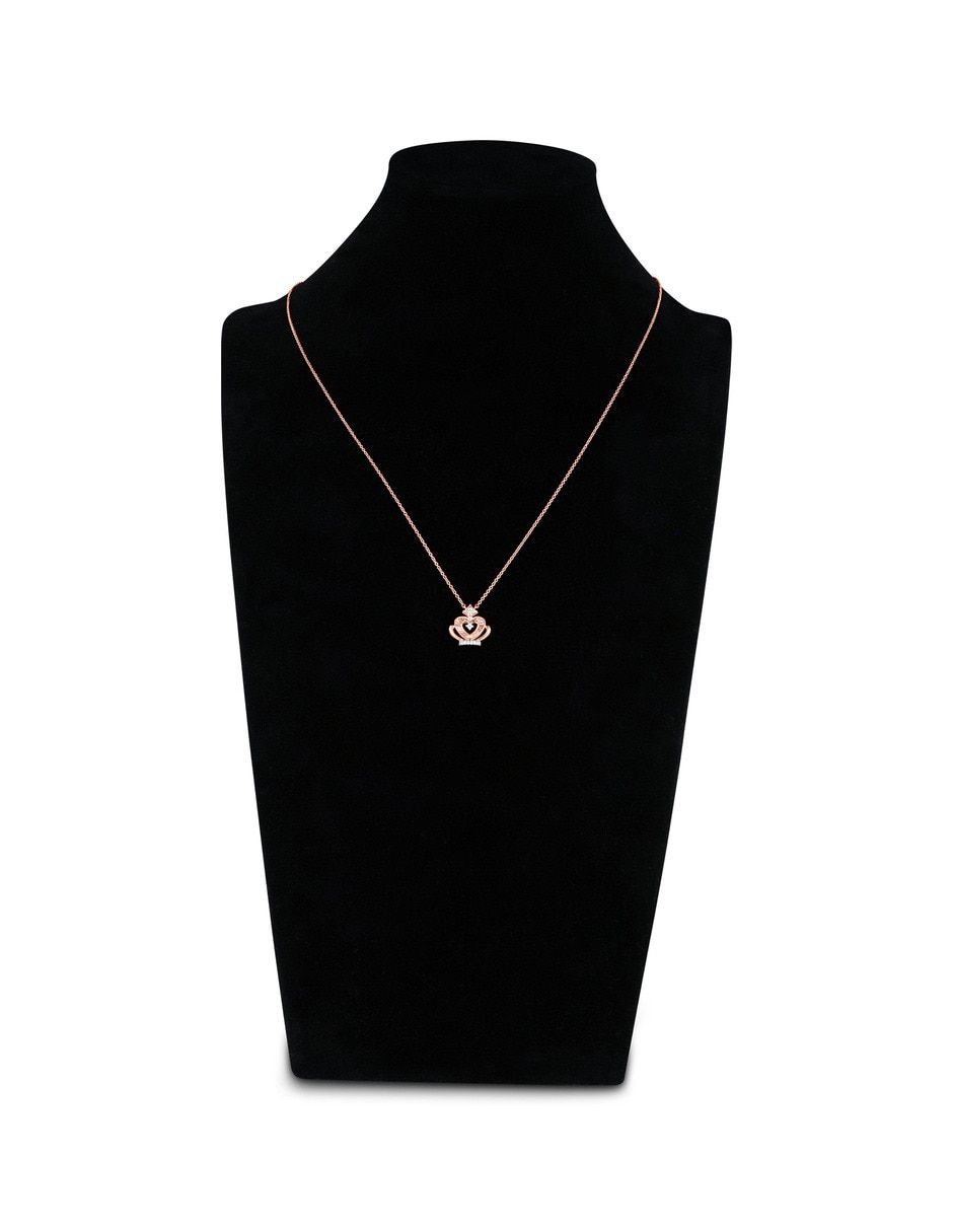 Gargantilla de corazón de oro rosa 14 k 4