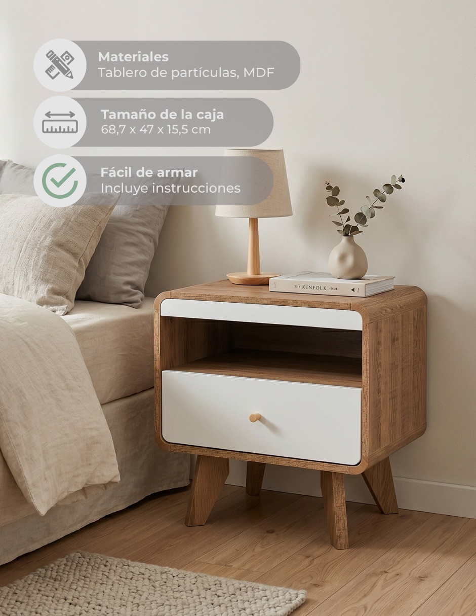 Buró armable Nórdica Round Relan de MDF