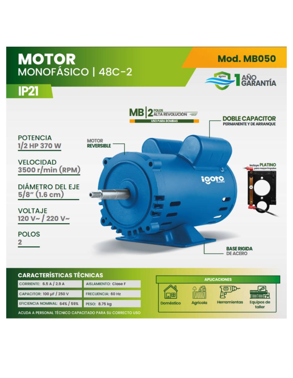 Motor monofásico Igoto