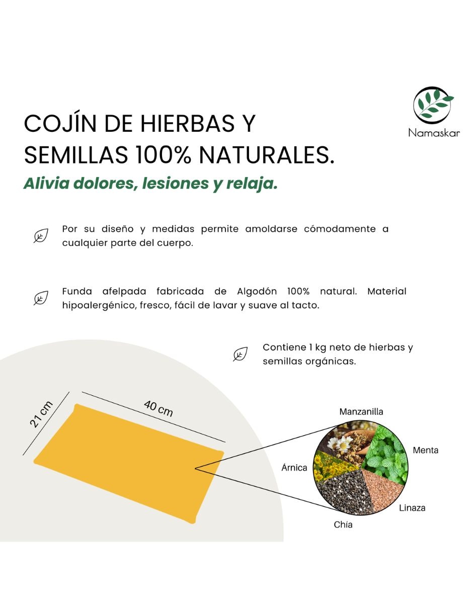 Compresa de semillas Namaskar para cabeza